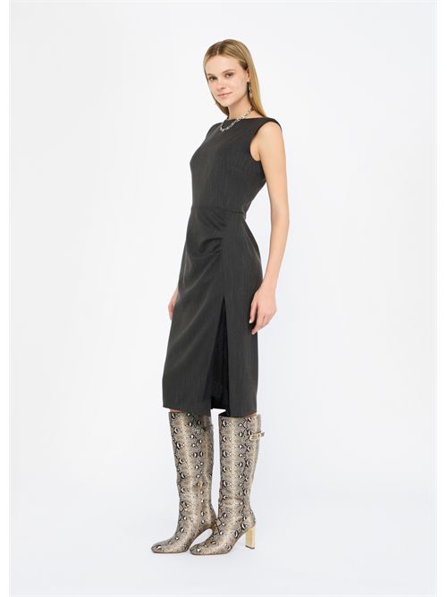 Abito gessato con pizzo LIU JO | CF5234T054A/C3782